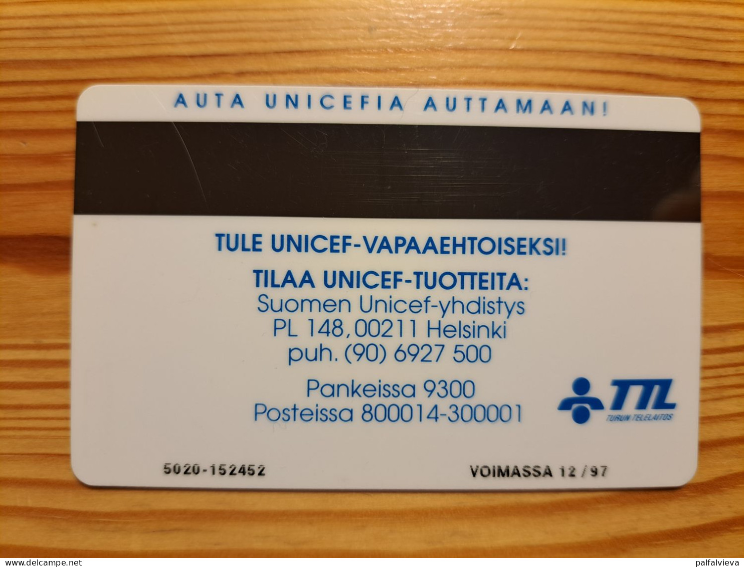 Phonecard Finland, Turku Telephone - Unicef, Child 21.500 Ex. - Finland