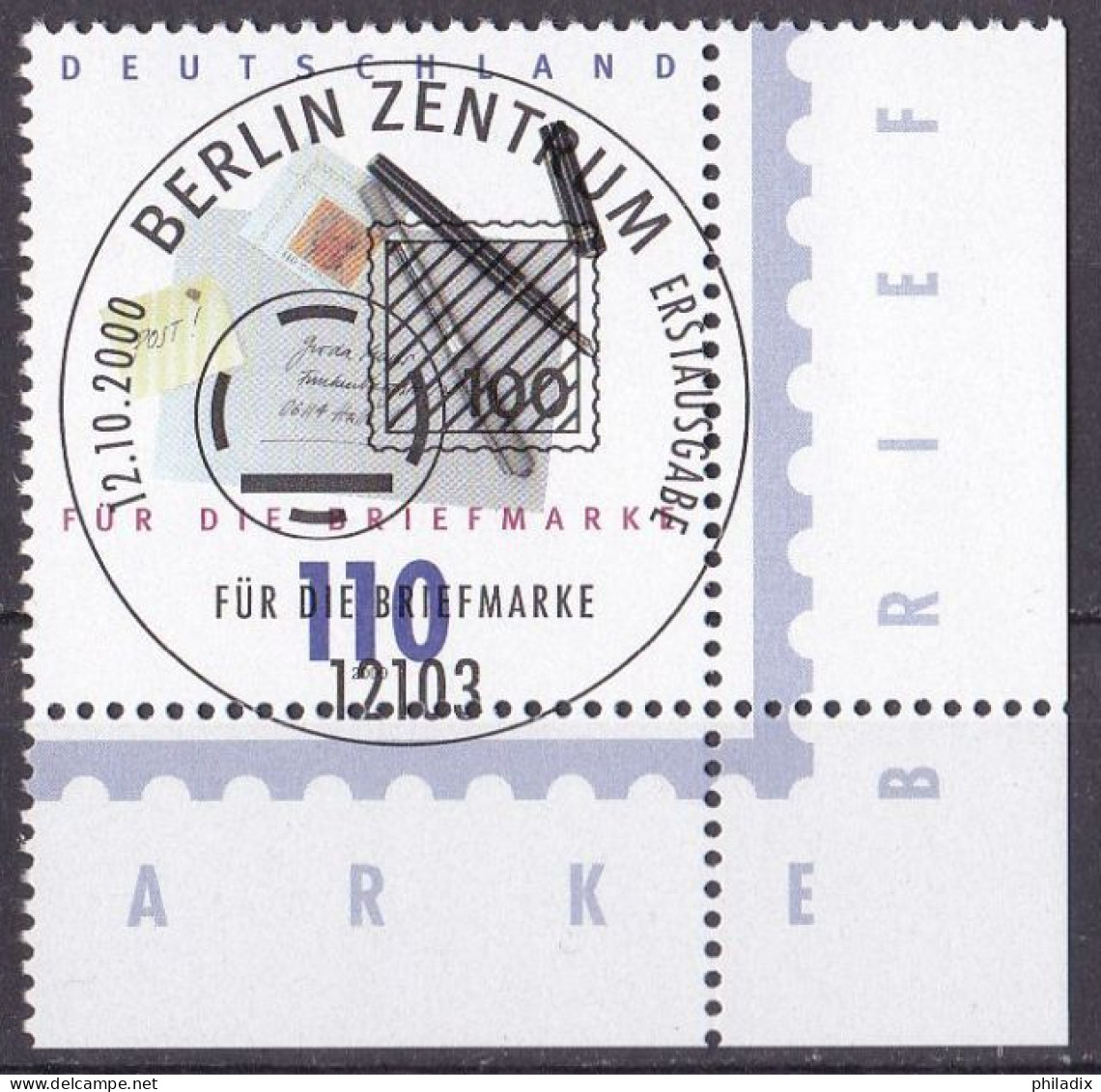 BRD 2000 Mi. Nr. 2148 O/used Eckrand Ersttag Vollstempel (BRD-1-3) - Used Stamps