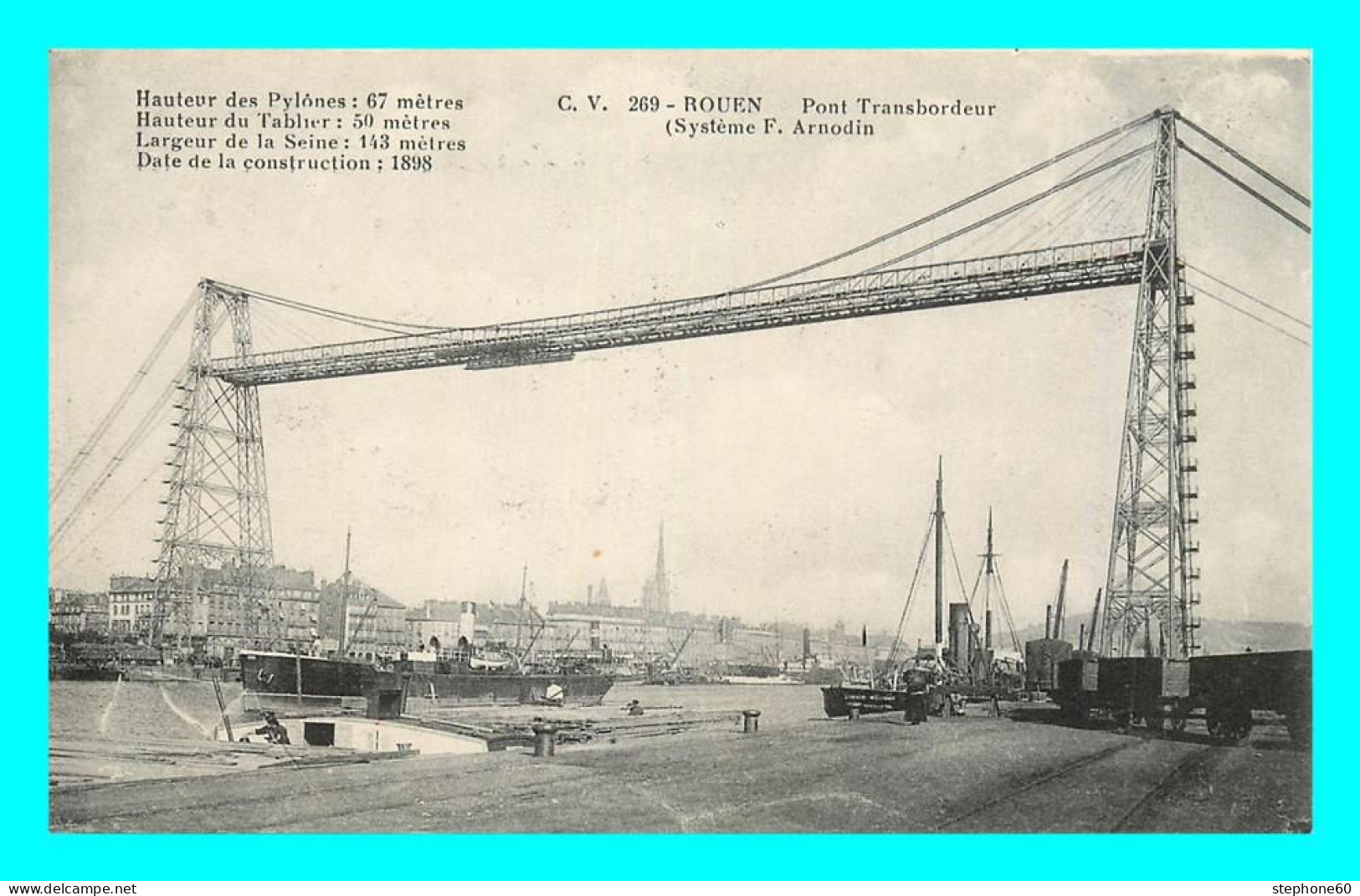 A809 / 317 76 - ROUEN Pont Transbordeur ( Cachet ? Aux Blessés Militaires ) - Rouen