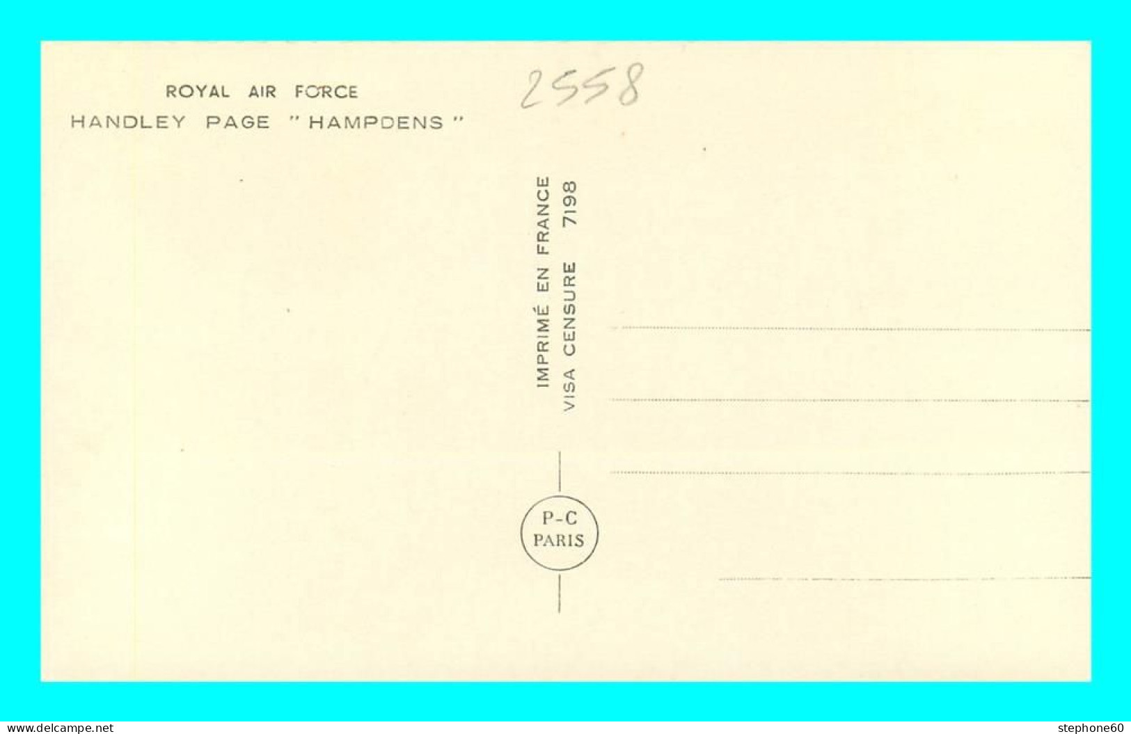 A815 / 003 AVION ROYAL AIR FORCE Handley Page HAMPDENS - 1919-1938: Entre Guerras