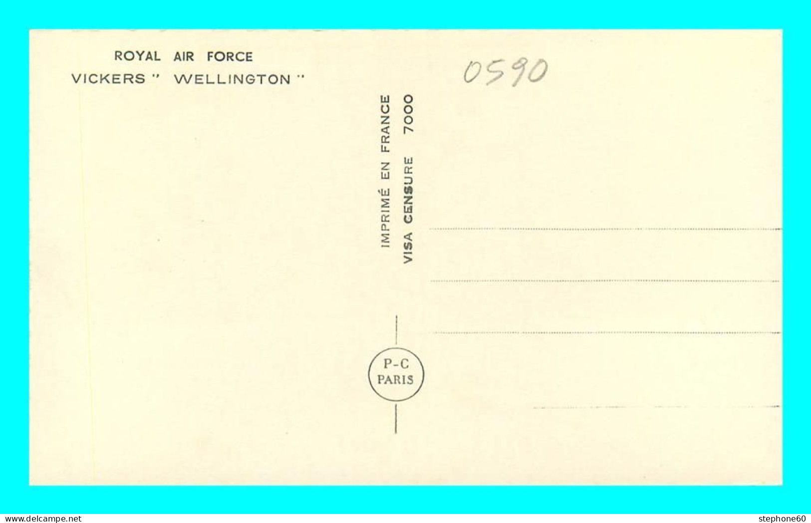 A815 / 007 AVION ROYAL AIR FORCE Vickers WELLINGTON - 1919-1938: Interbellum