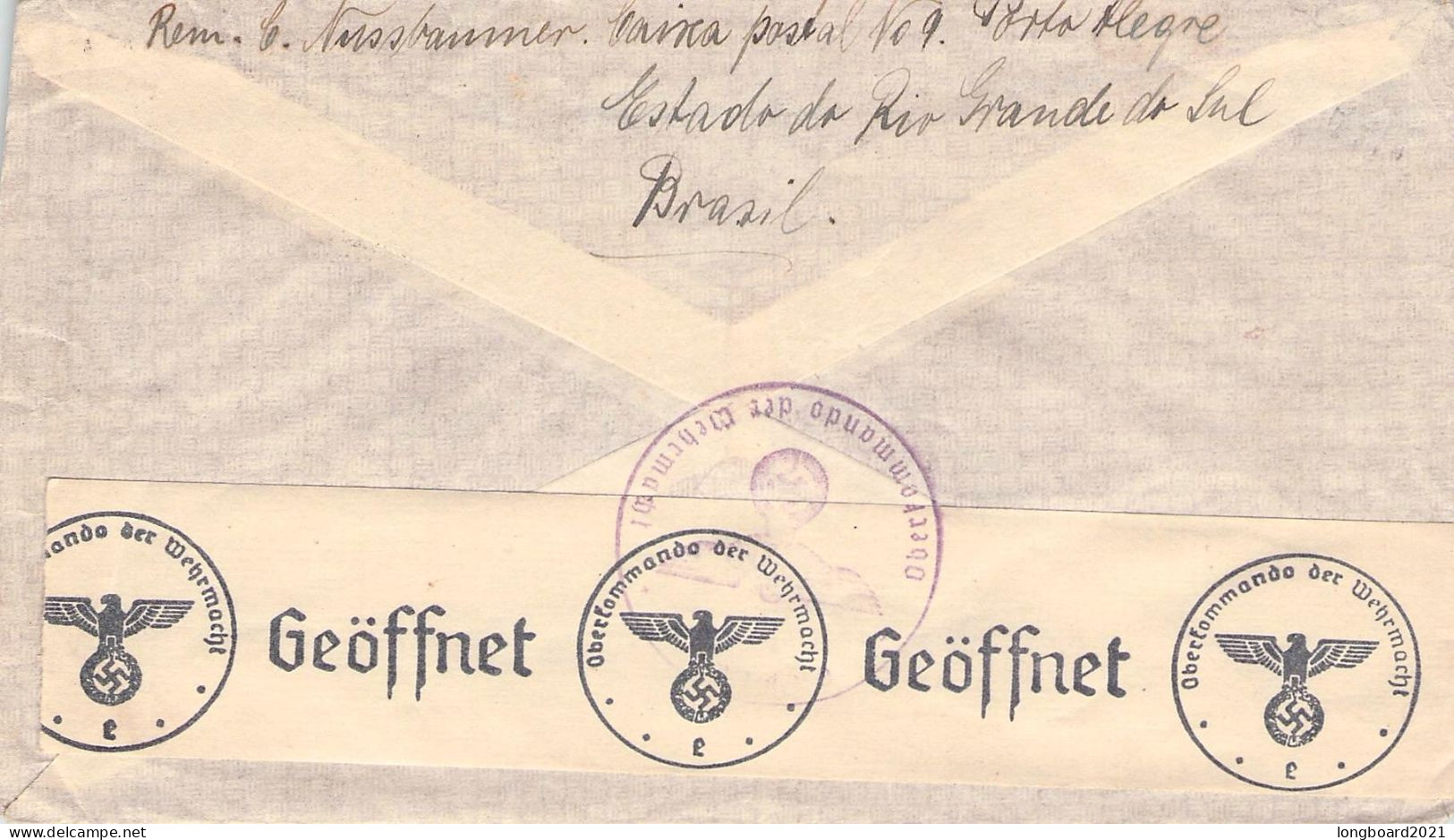 BRAZIL - AIRMAIL 1940 PORTO ALEGRE - LANGENSALZA / 6316 - Airmail