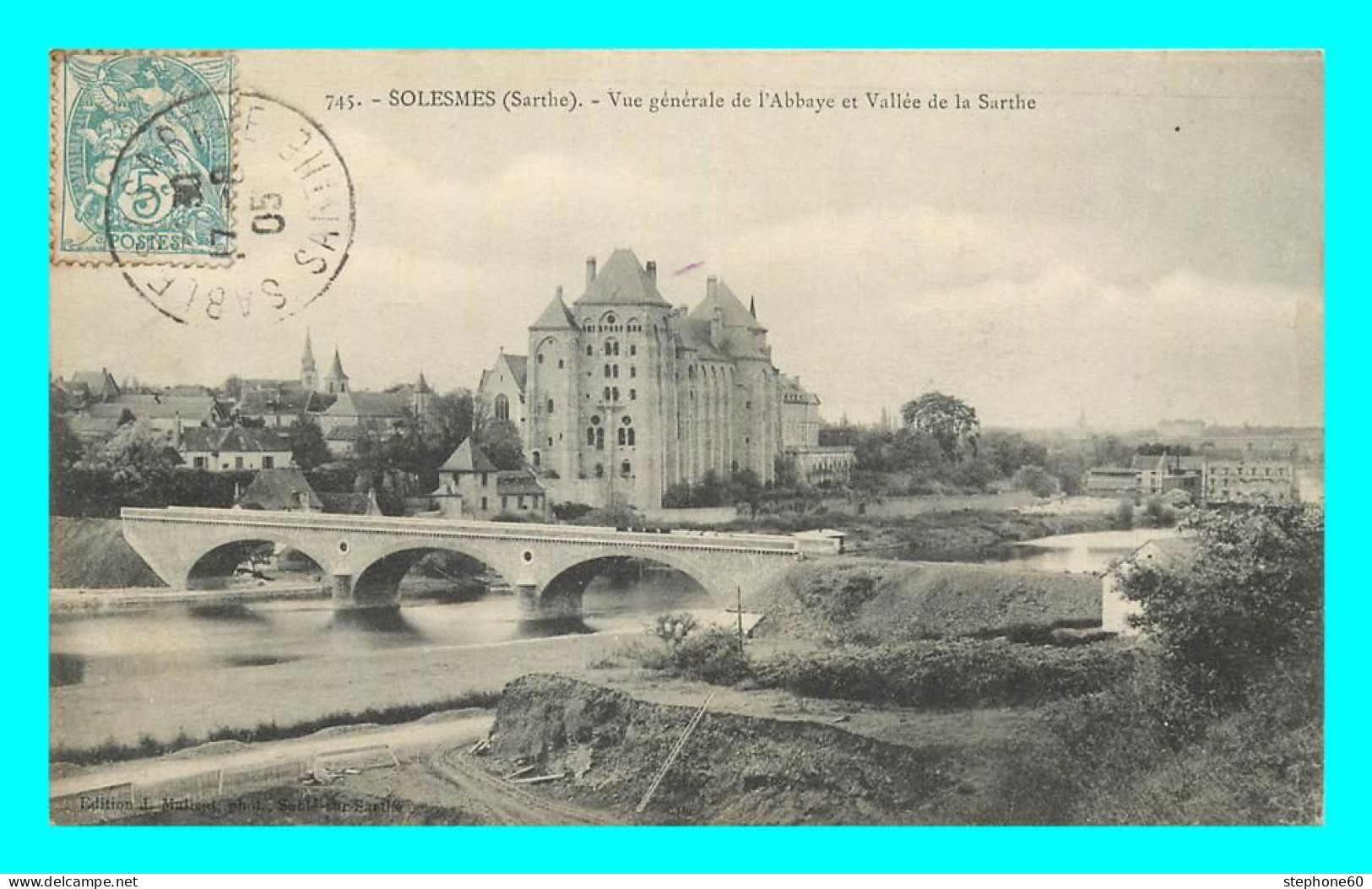 A814 / 239 72 - SOLESMES Vue Générale De L'Abbaye Et Vallée De La Sarthe - Solesmes