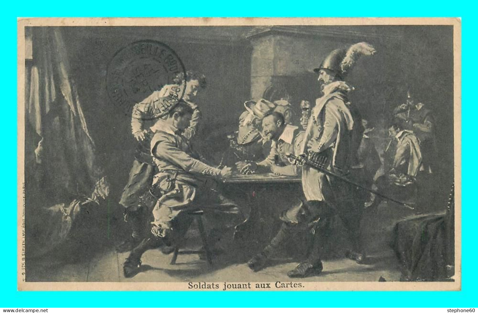 A820 / 481 Tableau Soldats Jouant Aux Cartes - Malerei & Gemälde