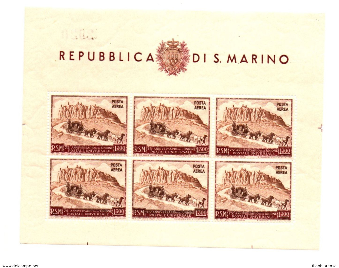 1951 - San Marino BF 21 UPU   ++++++++ - Nuevos