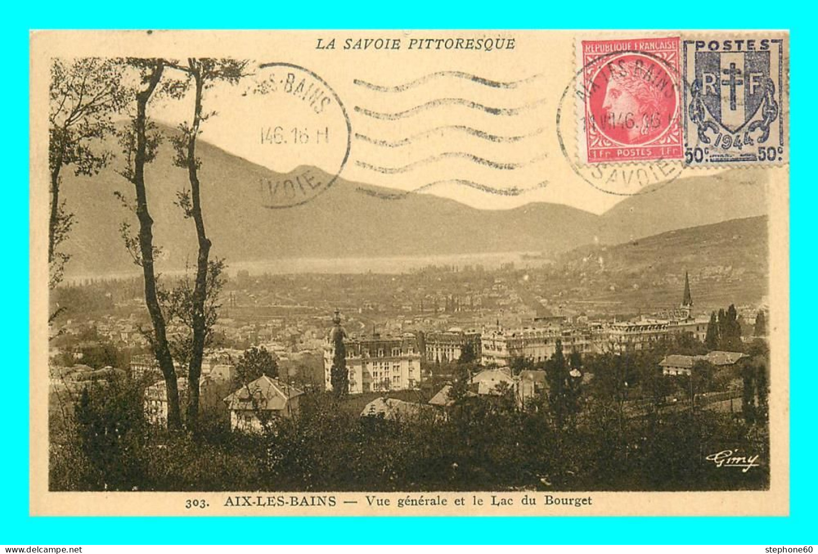 A813 / 487 73 - AIX LES BAINS Vue Générale Et Lac Du Bourget - Aix Les Bains