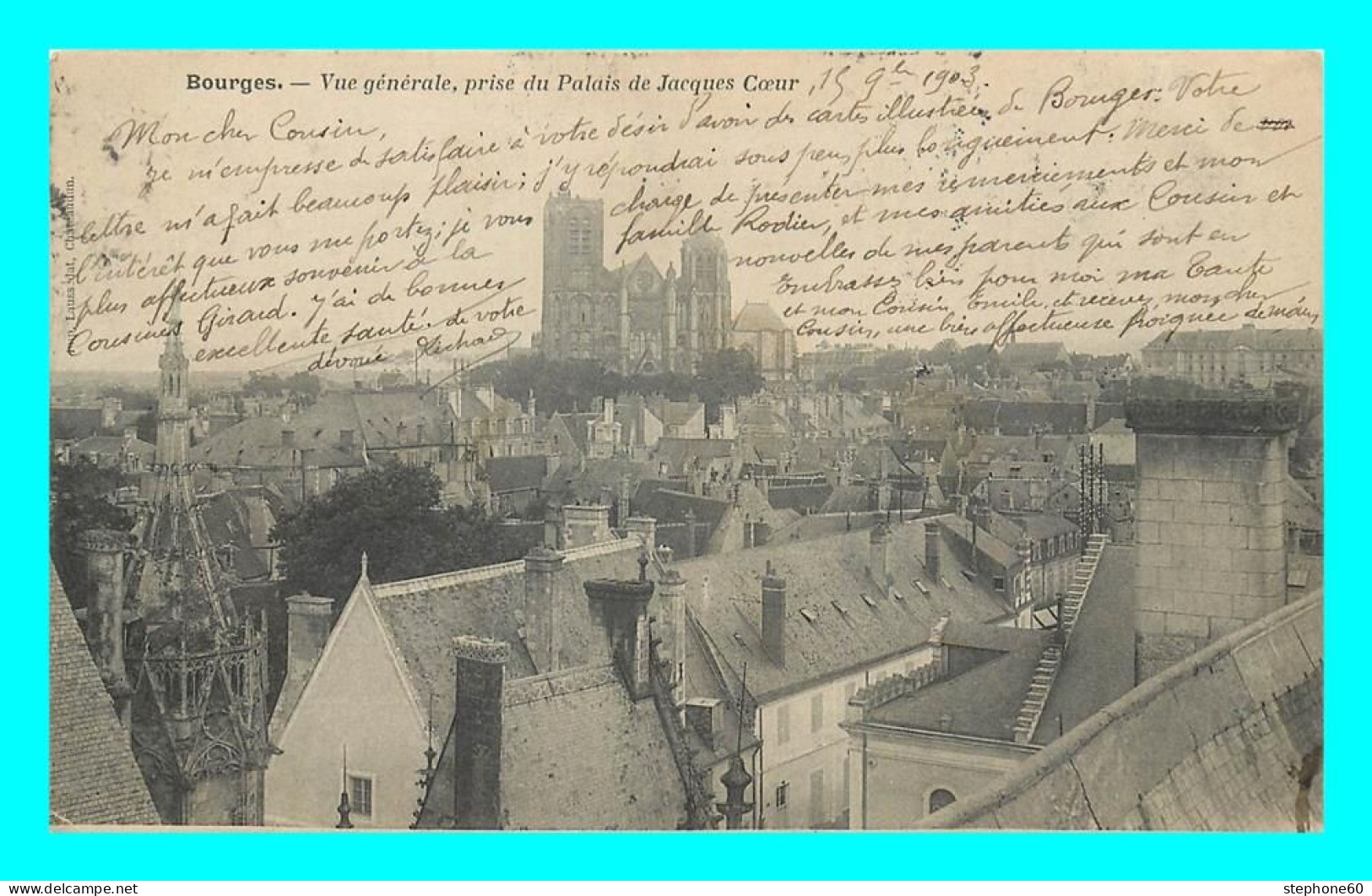 A819 / 193 18 - BOURGES Vue Générale Prise Du Palais Jacques Coeur - Bourges