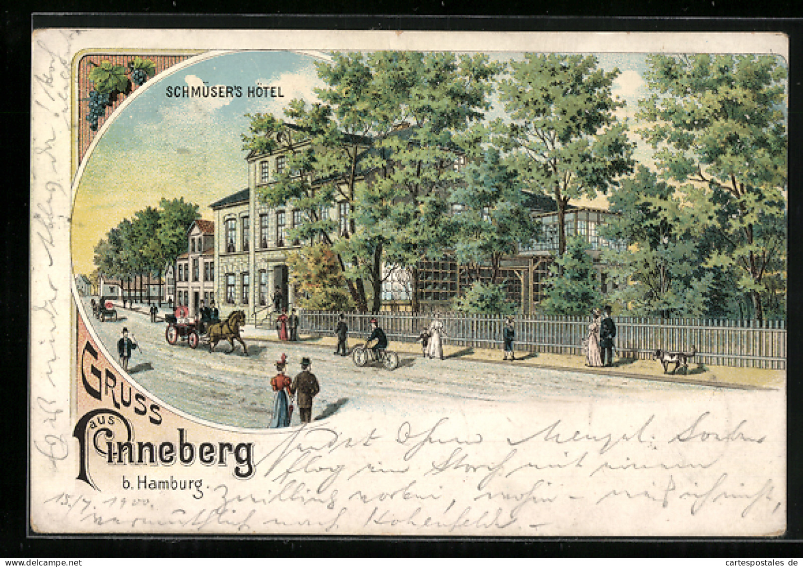 Lithographie Pinneberg B. Hamburg, Partie Bei Schmüsers Hotel  - Pinneberg