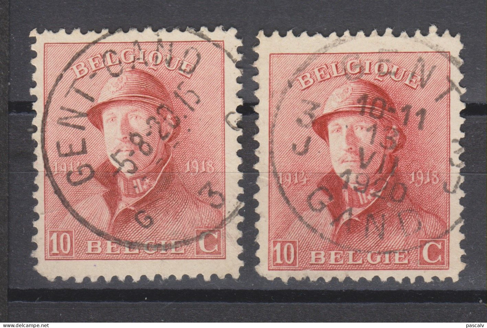 COB 168 Oblitération Centrale GENT 3 - 1919-1920 Albert Met Helm
