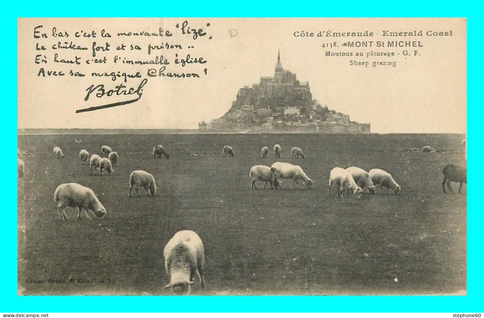 A823 / 135 50 - LE MONT SAINT MICHEL Moutons Au Paturage ( Texte De Botrel - Le Mont Saint Michel