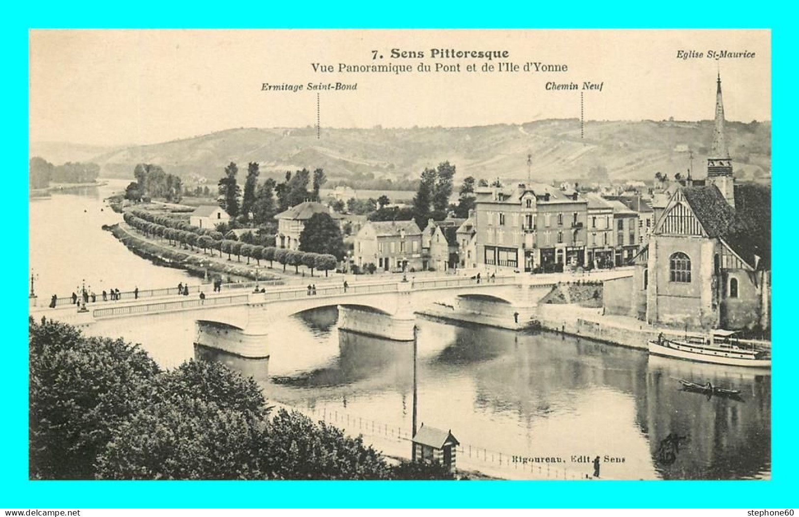 A824 / 503 89 - SENS Vue Panoramique Du Pont Et De L'Ile D'Yonne - Sens