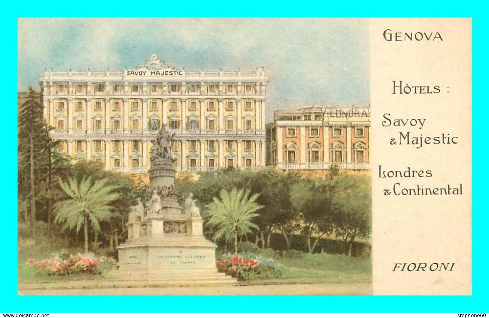 A821 / 433 GENOVA Hotel Savoy And Majestic Londres And Continental - Genova (Genua)