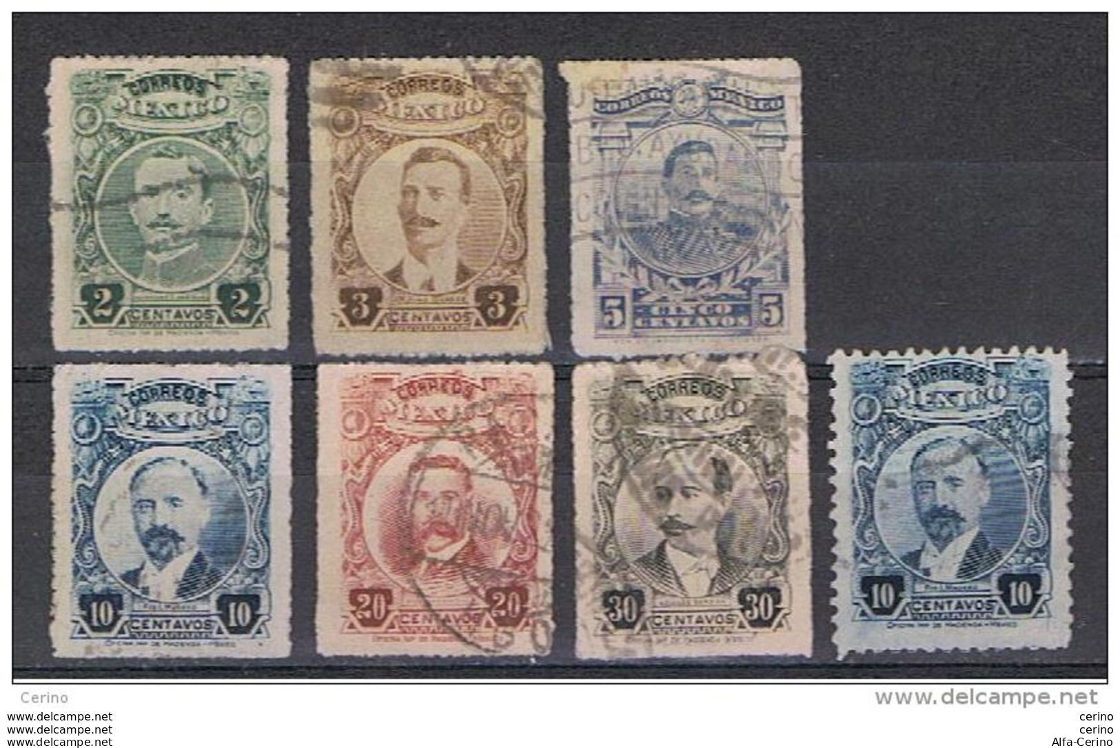 MESSICO:  1917/22   ILLUSTRI  -  7  VAL. US.  -  YV/TELL. 391//399 - Messico