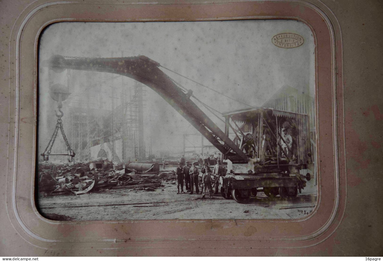 GRANDE ALBUMINÉE ANIMÉE, ATELIERS DES CHANTIERS DE LA LOIRE, SAINT-NAZAIRE, 1907, GRUE, PAQUEBOT, LOIRE-ATLANTIQUE - Alte (vor 1900)