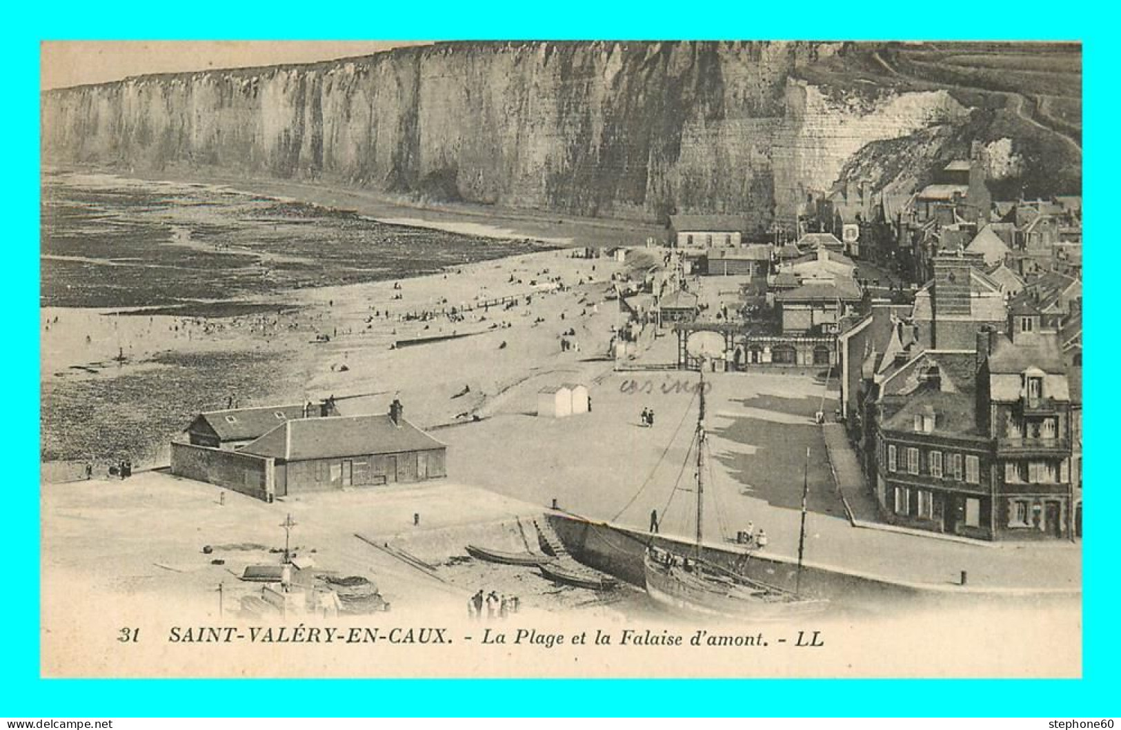 A827 / 033 76 - SAINT VALERY EN CAUX Plage Et Falaise D'amont - Saint Valery En Caux