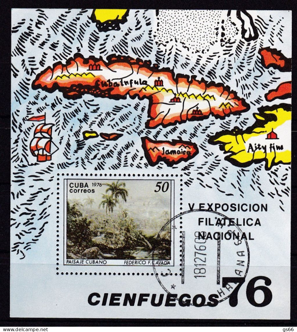 Kuba, 1976, 2175 Block 48,  Used Oo,  5. Nationale Briefmarkenausstellung. - Gebruikt