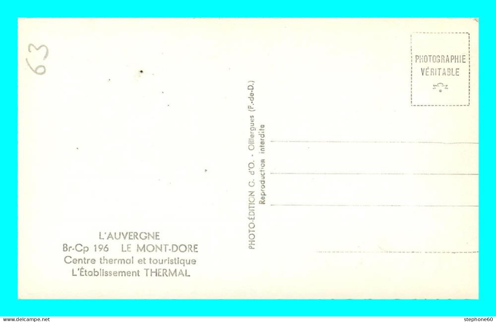 A832 / 219 63 - LE MONT DORE Etablissement Thermal - Le Mont Dore