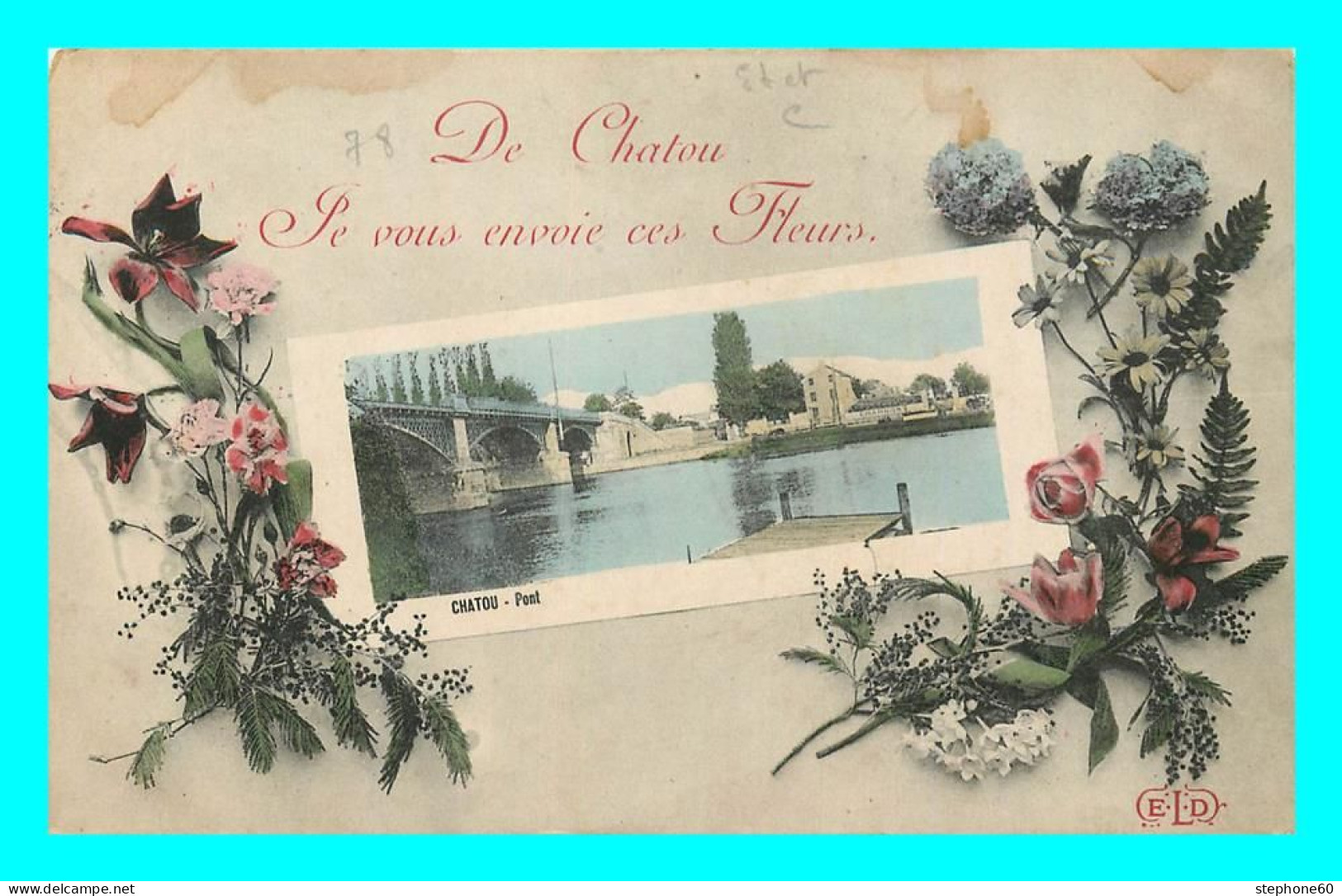 A828 / 169 78 - CHATOU Pont - De Chatou Je Vous Envoie Ces Fleurs - Chatou