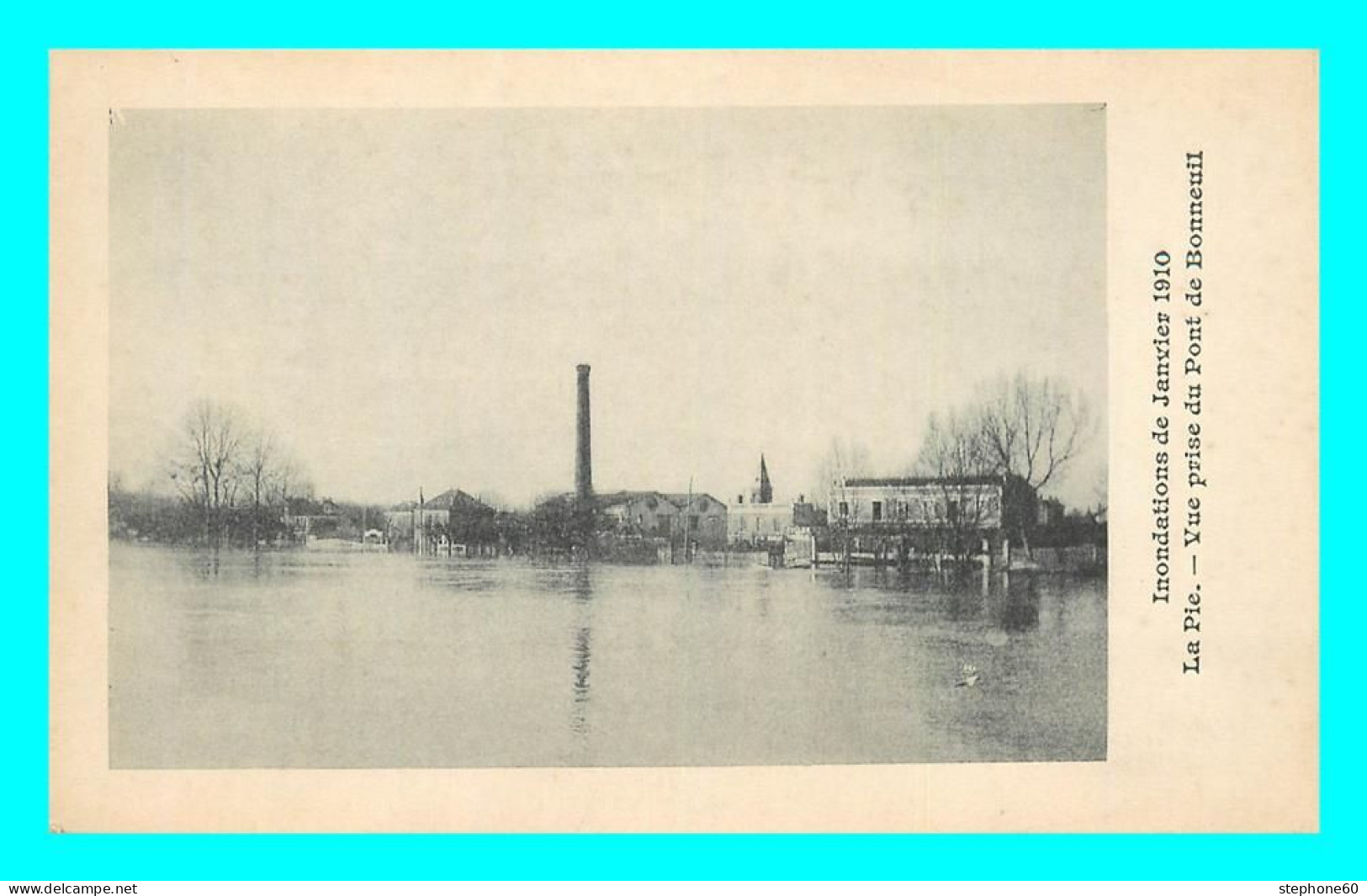 A830 / 455 94 - Inondations De Janvier 1910 LA PIE Vue Prise Du Pont De Bonneuil - Autres & Non Classés