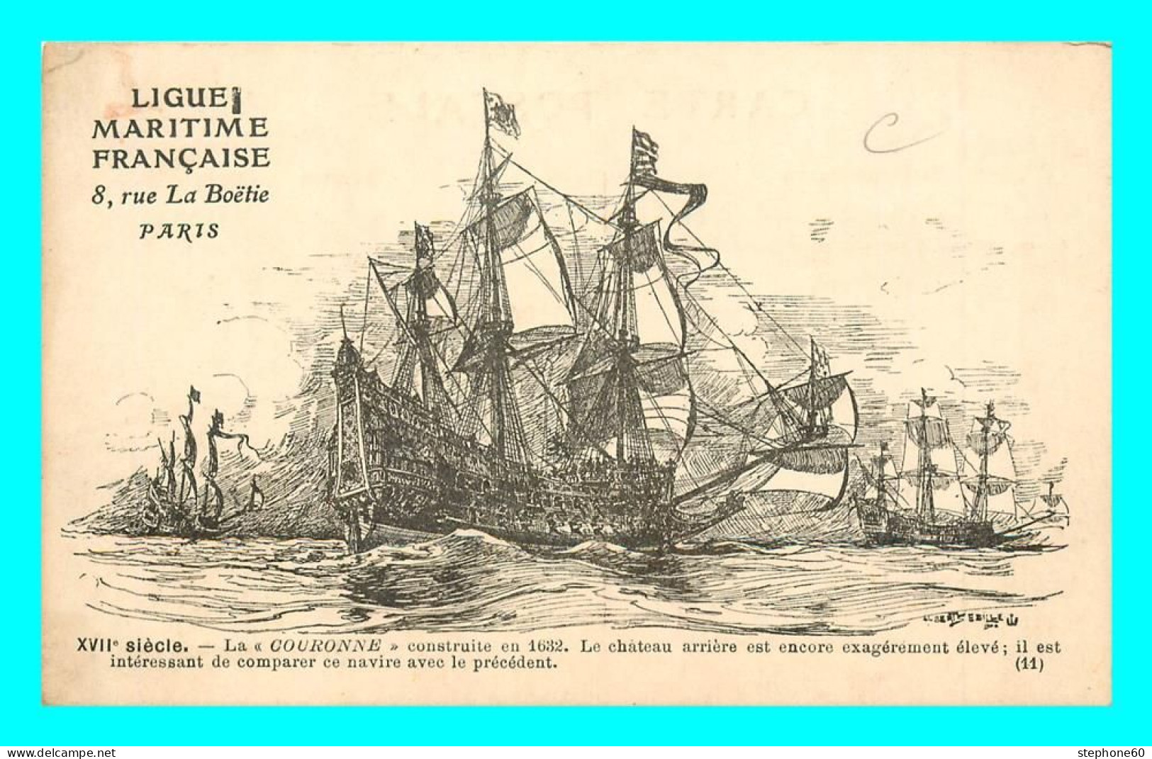 A834 / 181  Ligue Maritime Francaise - La Couronne - Bateau Illustrateur - Other & Unclassified