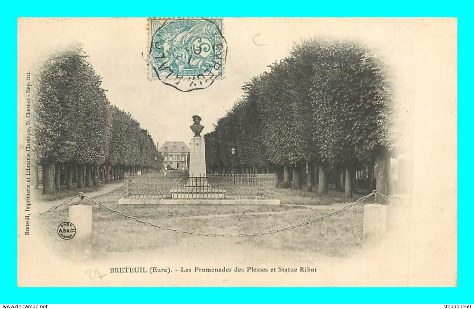 A835 / 161 27 - BRETEUIL Promenades Des Plesses Et Statue Ribot - Breteuil