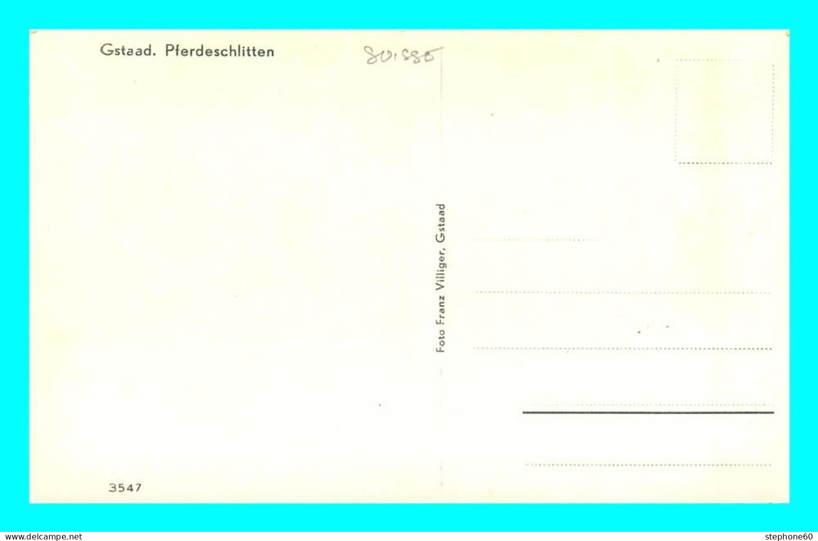 A832 / 611 Suisse GSTAAD Pferdeschlitten - Gstaad