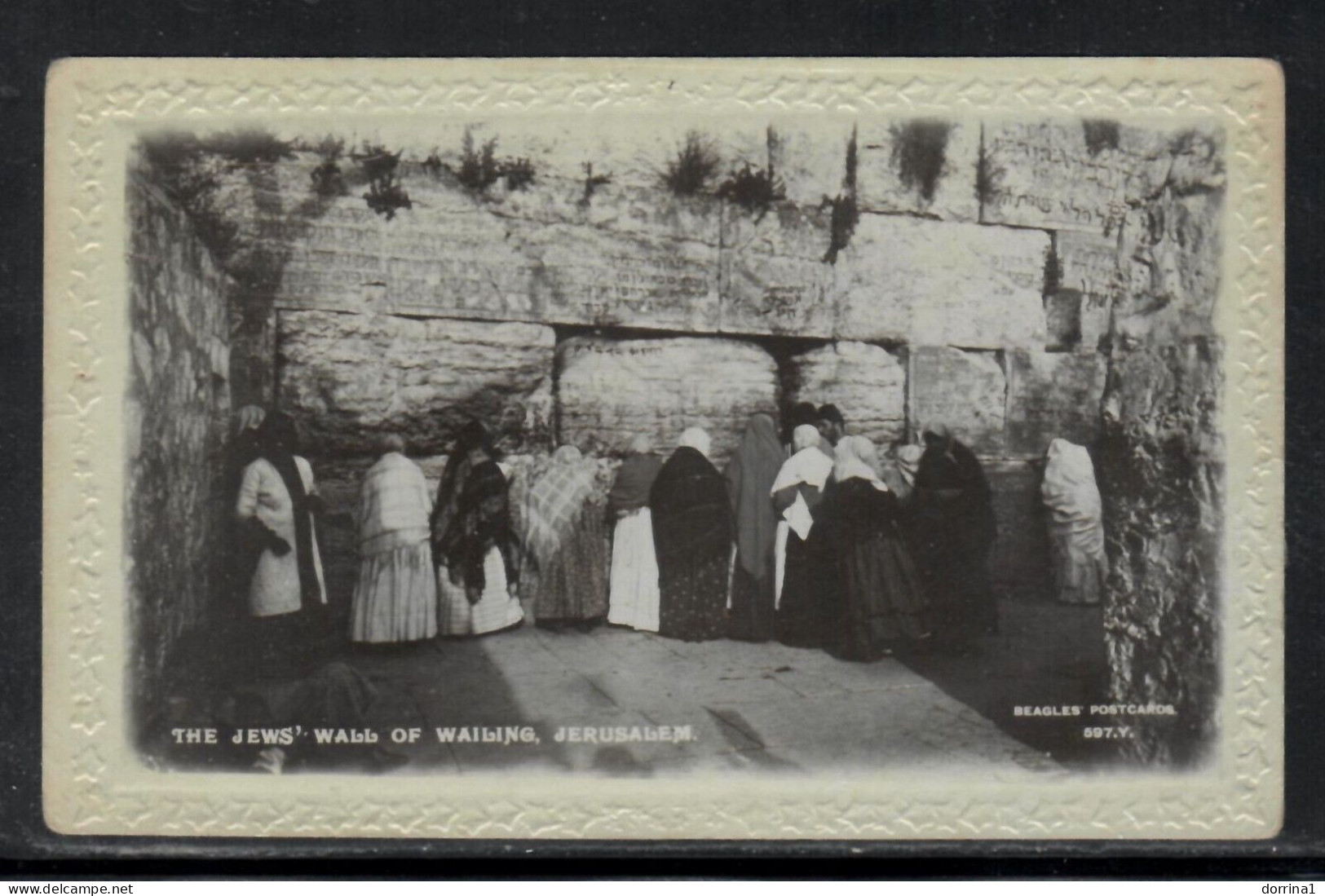 Wailing Wall Jerusalem Palestine Jewish Judaica Photo Postcard - Judaika