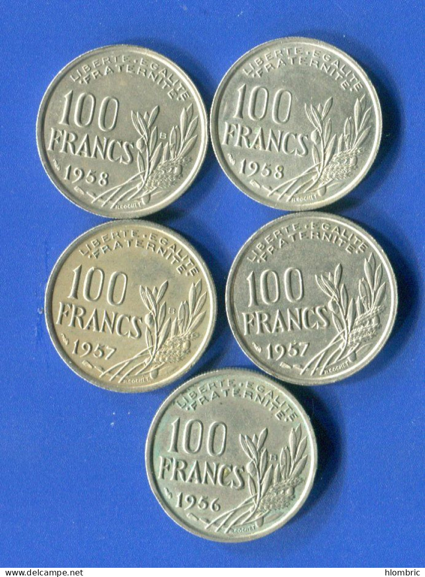 100 Fr  1958 +1958b +1957 +1957 B+1956 B - 100 Francs