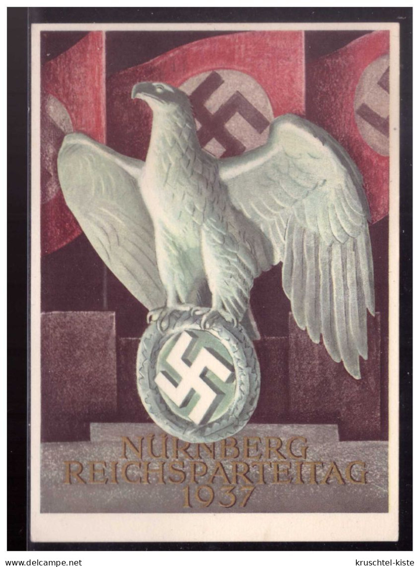 DT- Reich (024128) Propaganda Festpostkarte Nürnberg Reichsparteitag 1937, Blanco Gestempelt Nürnberg 6.9.1937 - Nuernberg