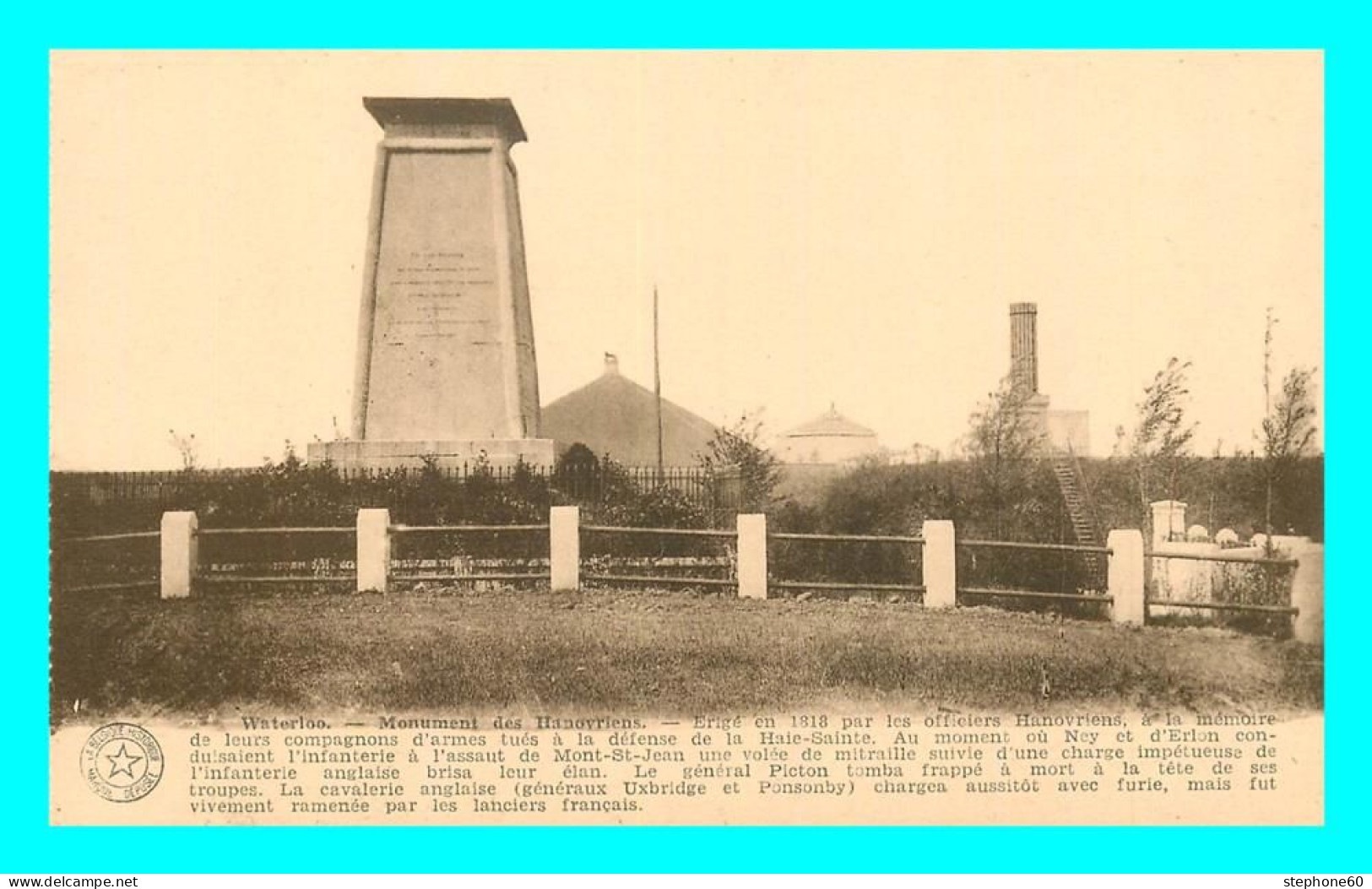 A838 / 379 WATERLOO Monument Des Hanovriens - Waterloo