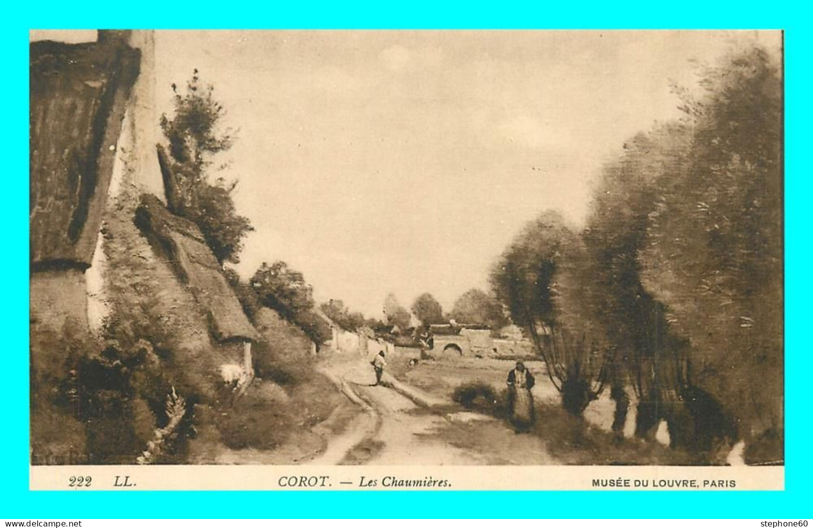 A838 / 059 Tableau COROT Les Chaumieres - Paintings