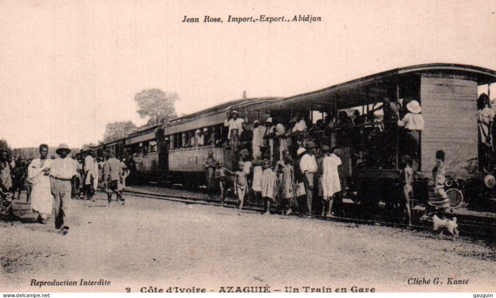CPA - AZAGUIÉ - Un Train En Gare - Edition G.Kante - Costa D'Avorio