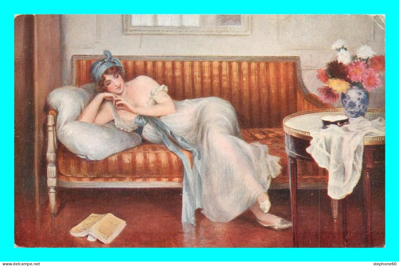 A836 / 439 Tableau SALON De 1914 Edpuard GELHAY Reverie - Malerei & Gemälde