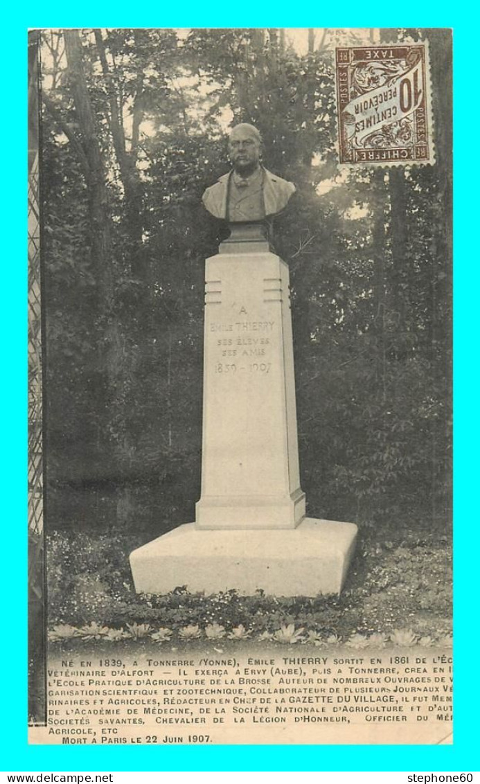 A837 / 609 89 - TONNERRE Emile Thierry - Monument ( Lettre Taxée - Timbre Taxe ) - Tonnerre