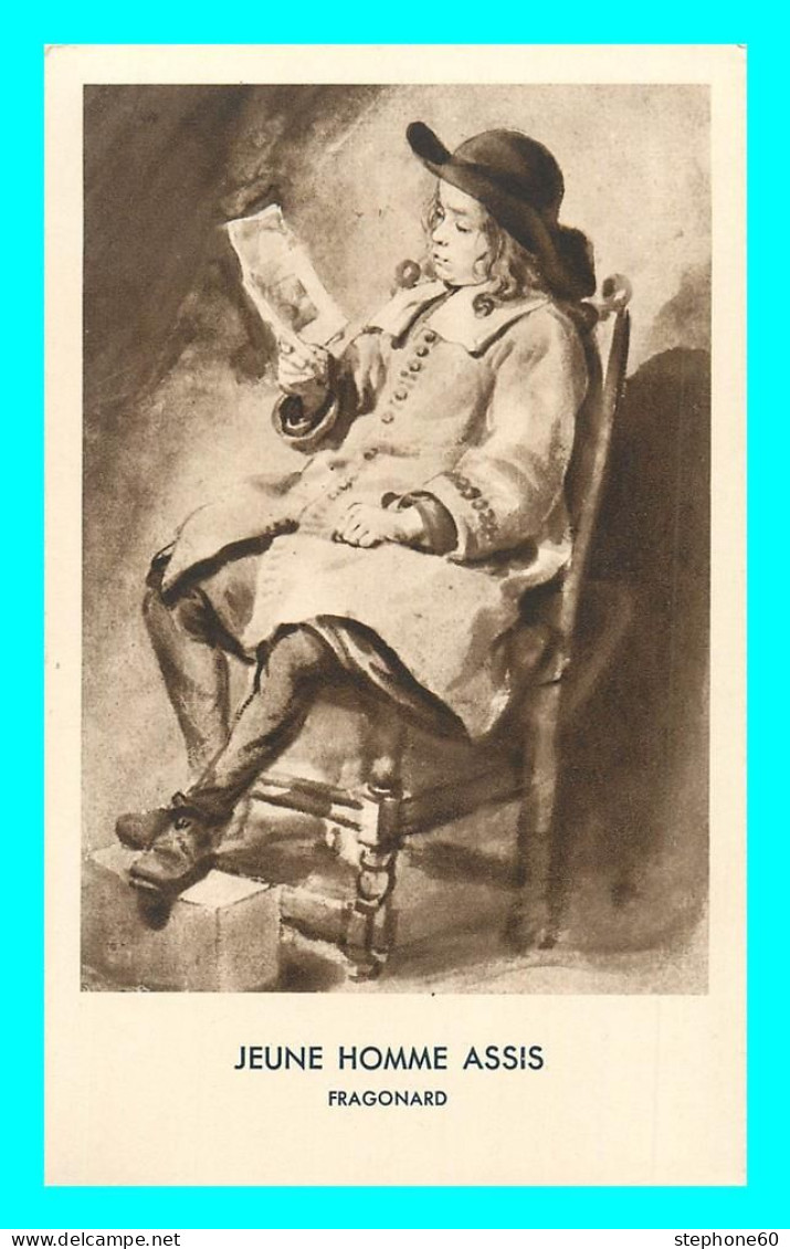 A837 / 653 Tableau Jeune Homme Assis - Fragonard - Malerei & Gemälde