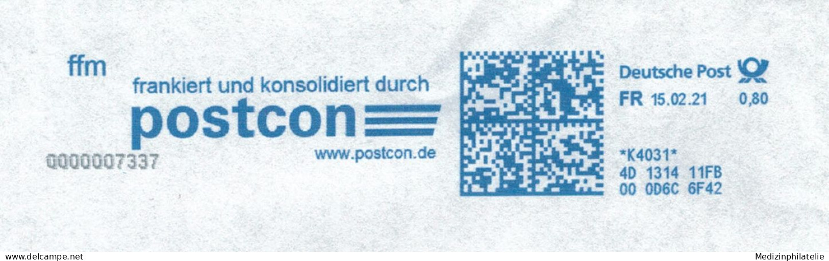 Frankiert & Konsolidiert Durch Postcon .de Ffm - Correo Postal