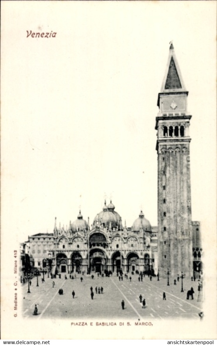 CPA Venezia Venedig Veneto, Piazza E Basilica Di S. Marco - Altri & Non Classificati