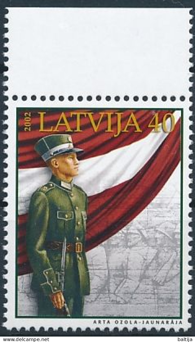 Mi 571 ** MNH / Military, Latvian Armed Forces, Soldier, Uniform, Flag - Latvia