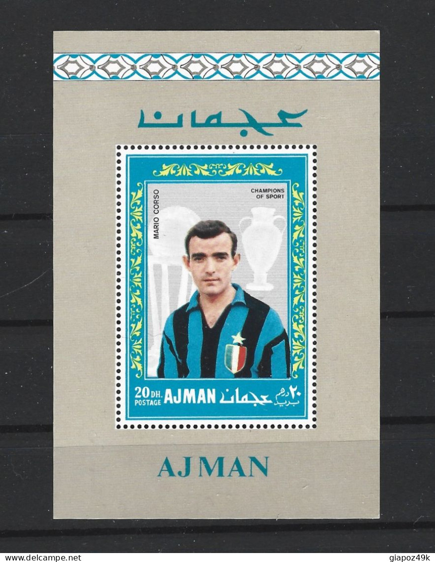 ● AJMAN 1968 1969 ֍ CORSO E FACCHETTI ● INTER Milano ֍ 2 BF ** ● Champions Of Sport ● Soccer ● Calcio ● Lotto N. 29 Bb ● - Ajman