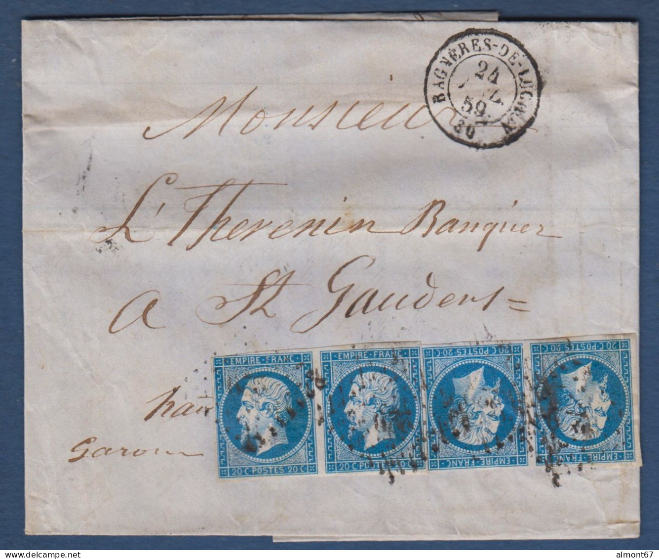 Napoléon N° 14A  2 Paires Sur Lettre De Luchon Pour St Gaudens - 1853-1860 Napoléon III.