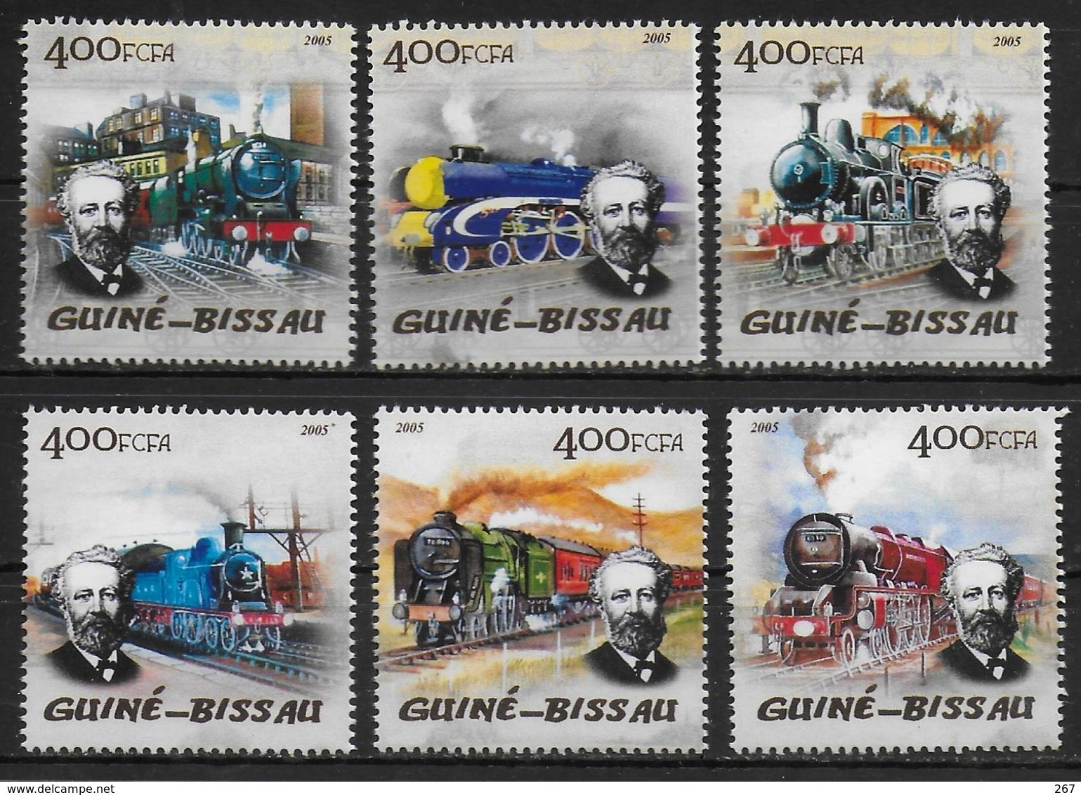 GUINEE BISSAU    N° 1810/15 * *  ( Cote 12e ) Trains Jules Verne - Trains