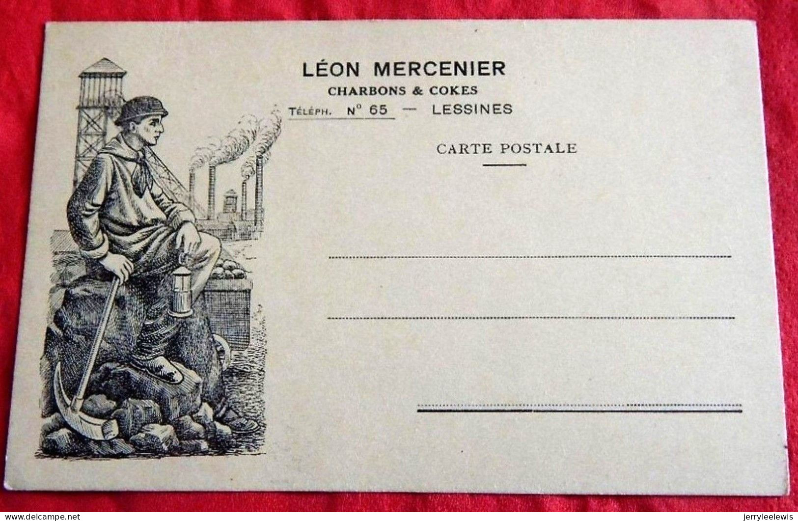 LESSINES -  Léon Mercenier  - Charbons & Cokes  - Carte Publicitaire - Lessen