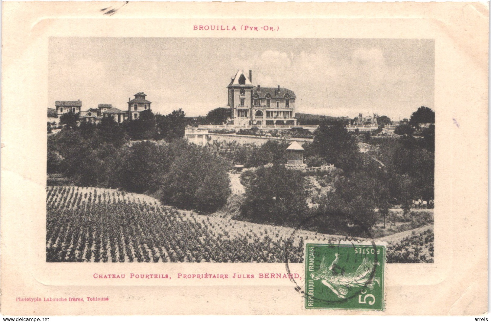 FR66 BROUILLA - Carte Cuvette Labouche - Château POURTEILS - BERNARD Jules Proriétaires - Vins à PERPIGNAN - Belle - Other & Unclassified