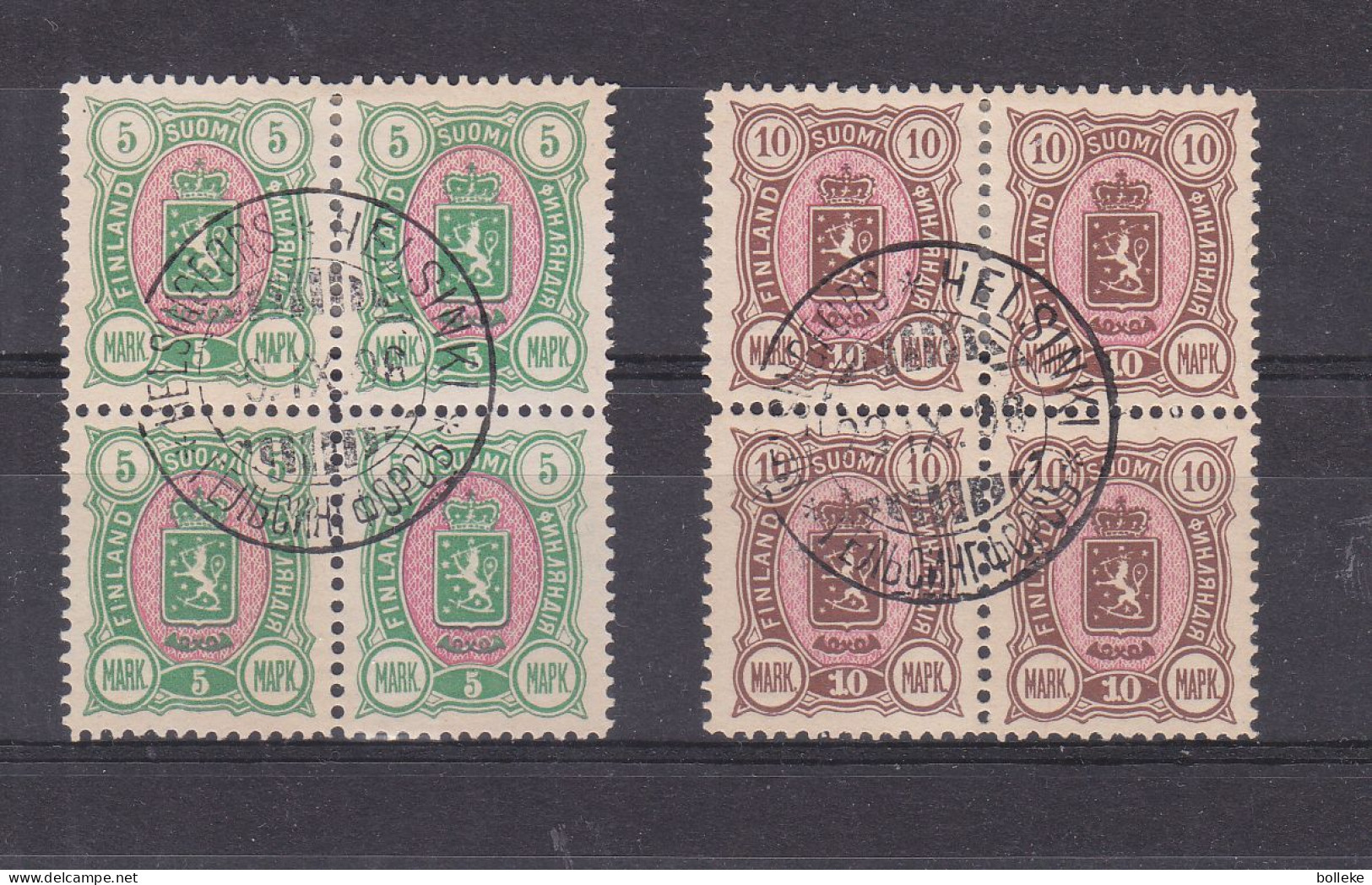 Finlande - Yvert 34 / 5 Oblitéré Helsinki - En Bloc De 4 - Rare - Valeur Catalogue Michel 7500,00 € En .....2008 - Used Stamps