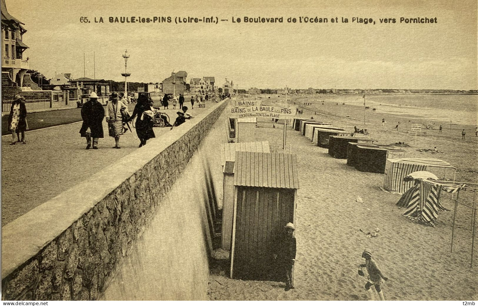 CPA LA BAULE Les PINS (Loire-inf.) - Le Boulevard De L'Océan Et La Plage, Vers Pornichet (n°65) - La Baule-Escoublac