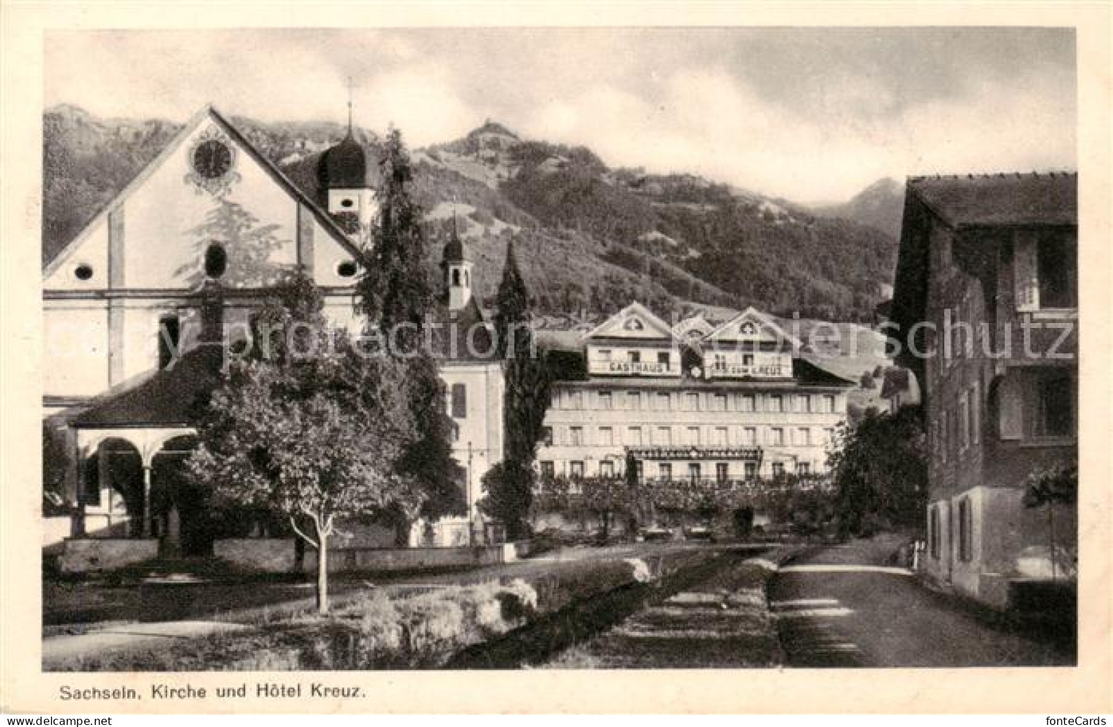 13821244 Sachseln OW Kirche Und Hotel Kreuz Sachseln OW - Sonstige & Ohne Zuordnung