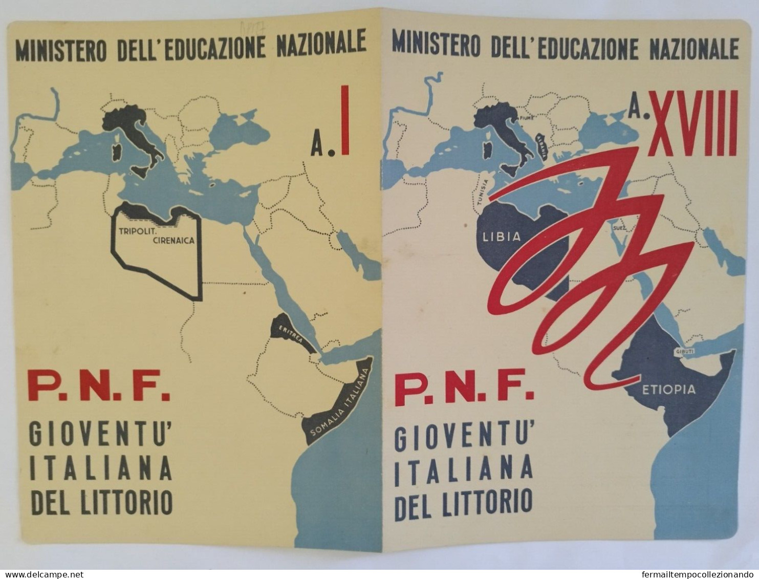 Bp127 Pagella Fascista Regno D'italia P.n.f. Gioventu'littorio Grumo Appula Bari - Diploma & School Reports