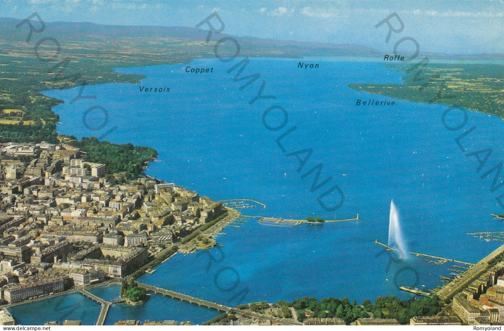 CARTOLINA C9 GENEVE,GINEVRA-VEDUTA AEREA-BOLLO STACCATO,VIAGGIATA 1968 - Genève