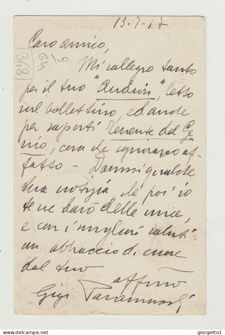 FRANCHIGIA MARINA - ANNULL UFFICIO POLITICO MILITARE VALONA - CENSURA POSTA CIVILE E TELEGRAFO DEL 1917 VERSO GORIZIA WW - Franchise