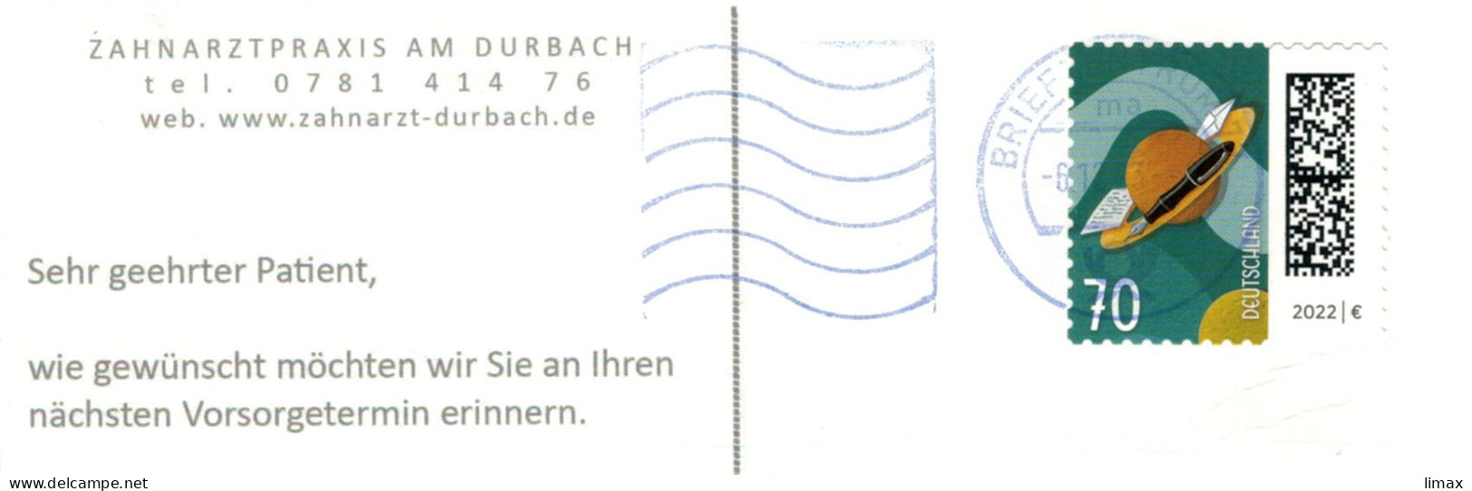 Zahnarztpraxis Am Durbach - Planetenring Saturn Füllfeder Matrix 2022 BZ - Lettres & Documents